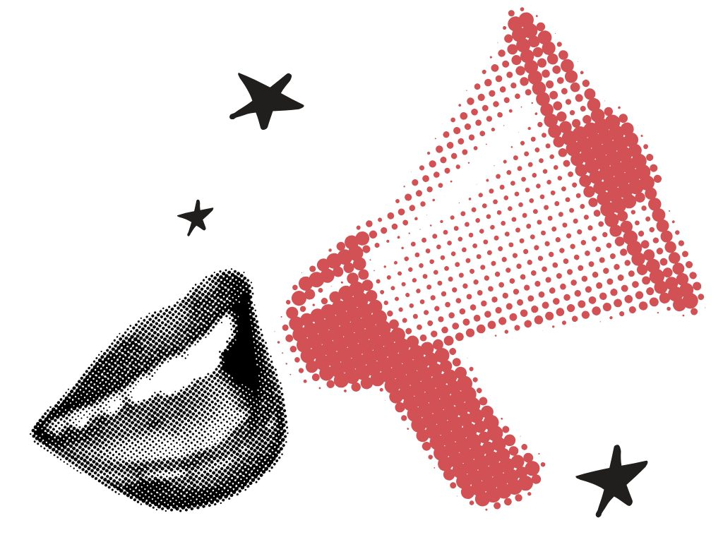 Megaphone and stars