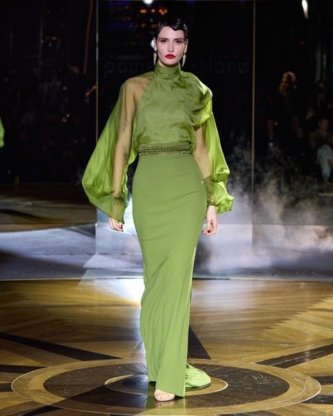 PR green gown. Pamella Roland